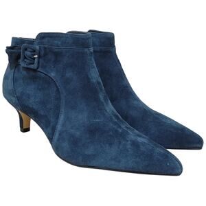 Bella Vita Women Bindi Kitten Heel Ankle Booties Size US 9M Navy Blue Suede